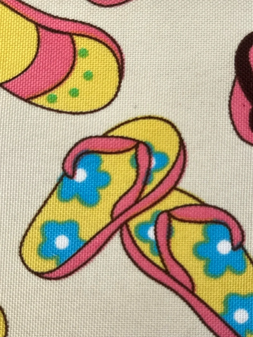 Kate Spade Flip Flop Print Wristlet Cosmetic Pouch Multi Zip Organizer